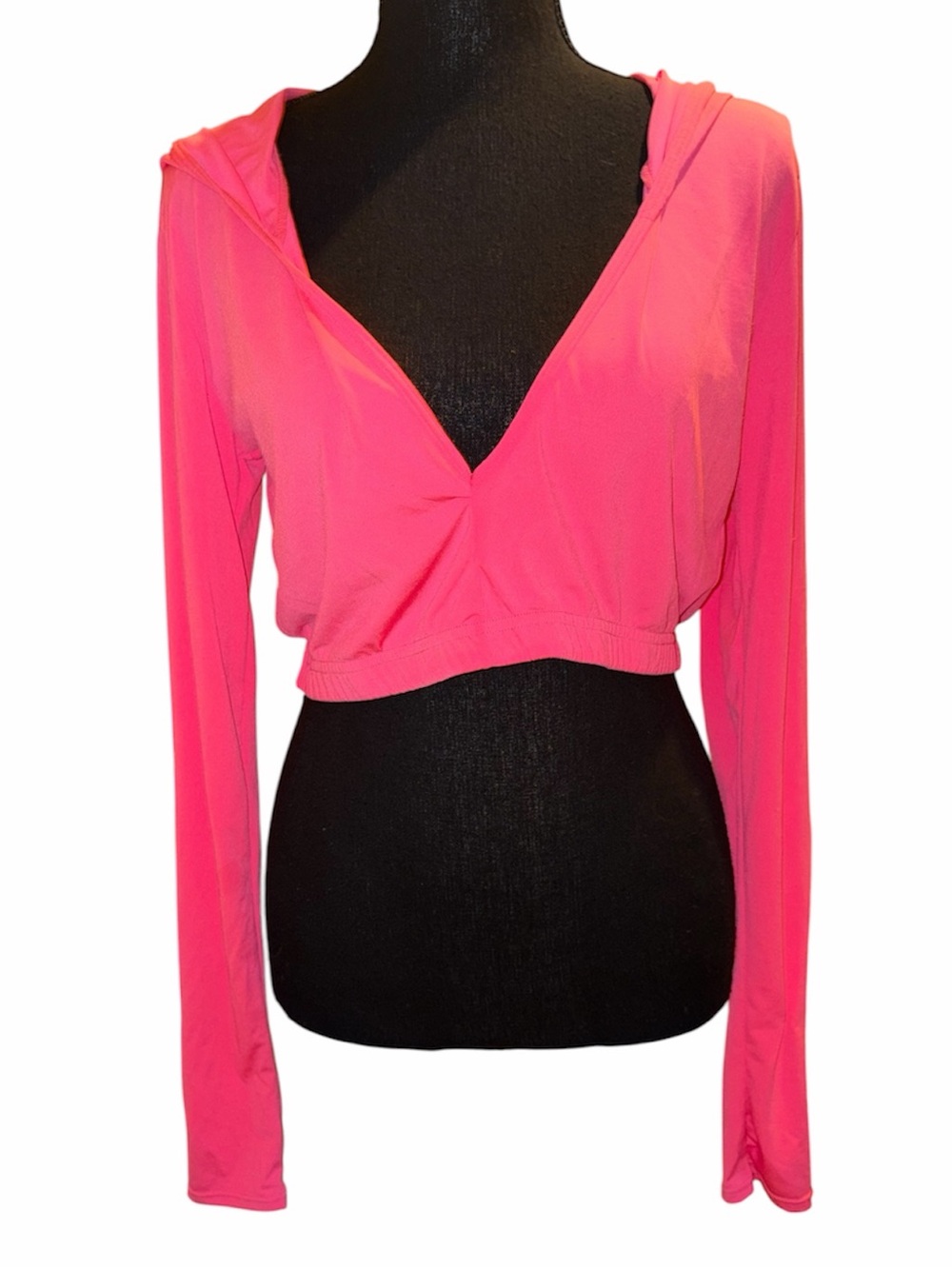 Neon Pink Crop Hoodie